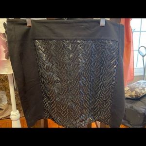 Black sequined skirt